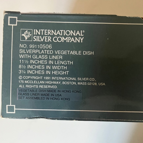 New Vintage 3-Piece Silverplated Vegetable Serving Dish with Pyrex Glass Liner - Picture 3 of 7